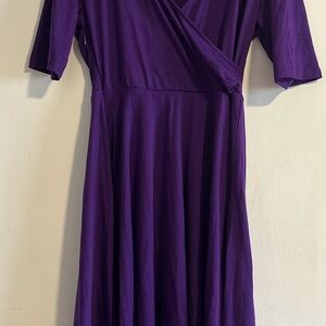 Elegant Purple Wrap Dress